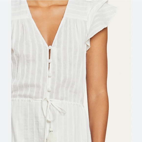 Veronica Beard Coastal White Tinzia Lurex Striped Dress - Picture 3 of 15